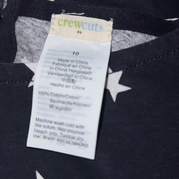 Crewcuts navy cotton t shirt dress. Lightweight. Short sleeve. White stars.GUC. - Picture 2 of 2